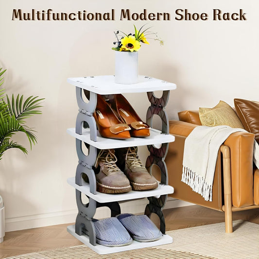 Multi-Purpose Stackable Shoe Rack Adjustable Slots