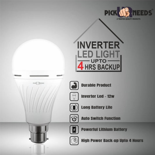 Rechargeable LED Inverter AC/DC Bulb 12W B22 D 4 hrs Bulb Emergency Light