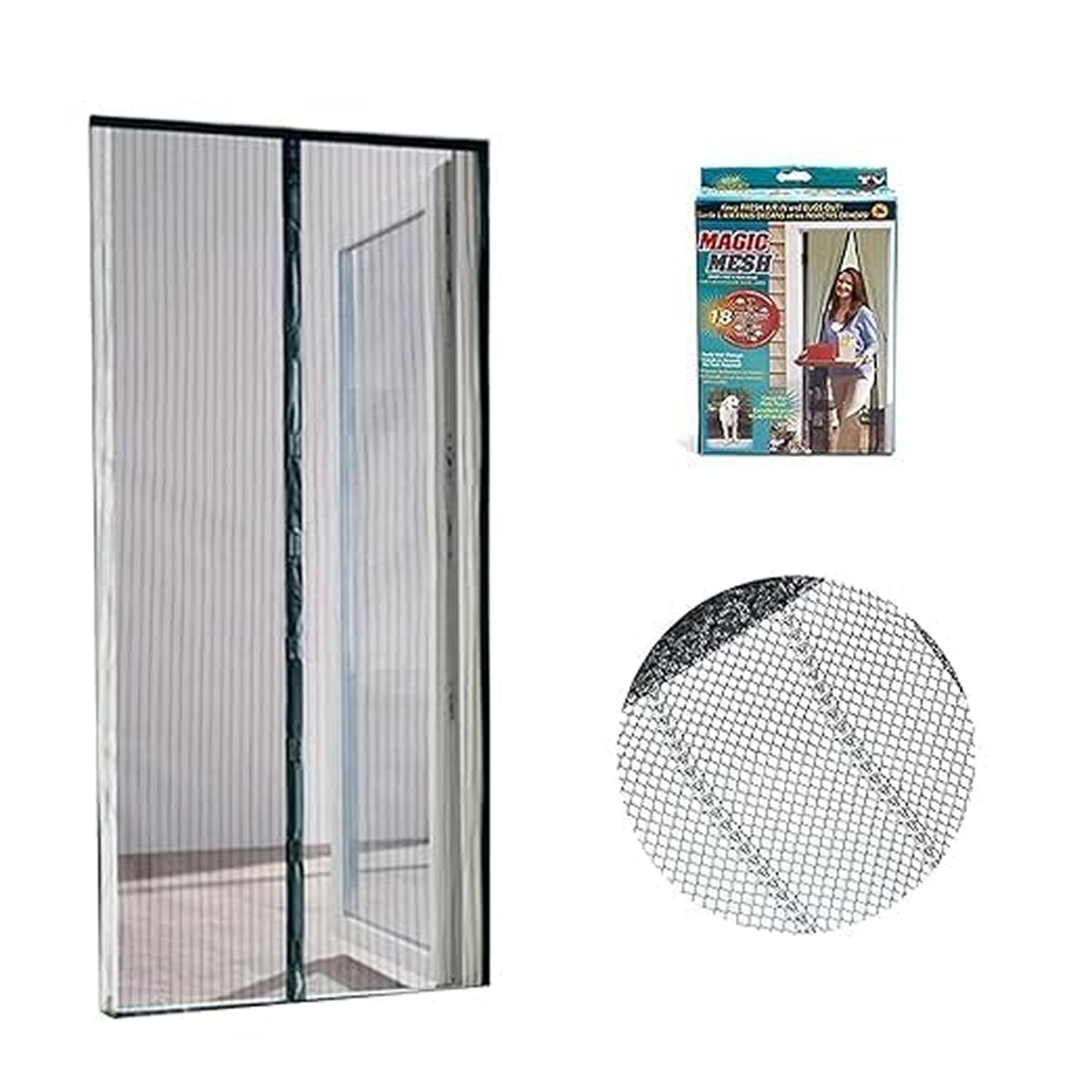 Magic Mesh Magnetic Mosquito Screen Door Net Curtain with Magnets Reinforced Polyester Mesh Curtain