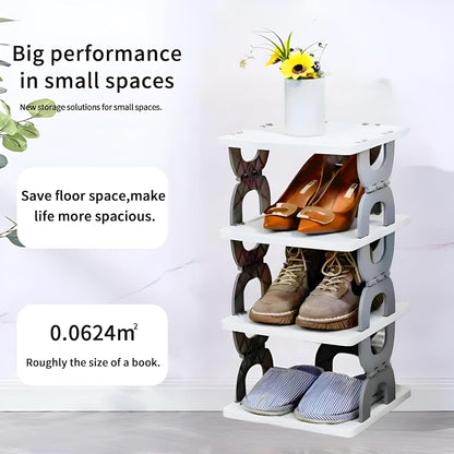 Multi-Purpose Stackable Shoe Rack Adjustable Slots